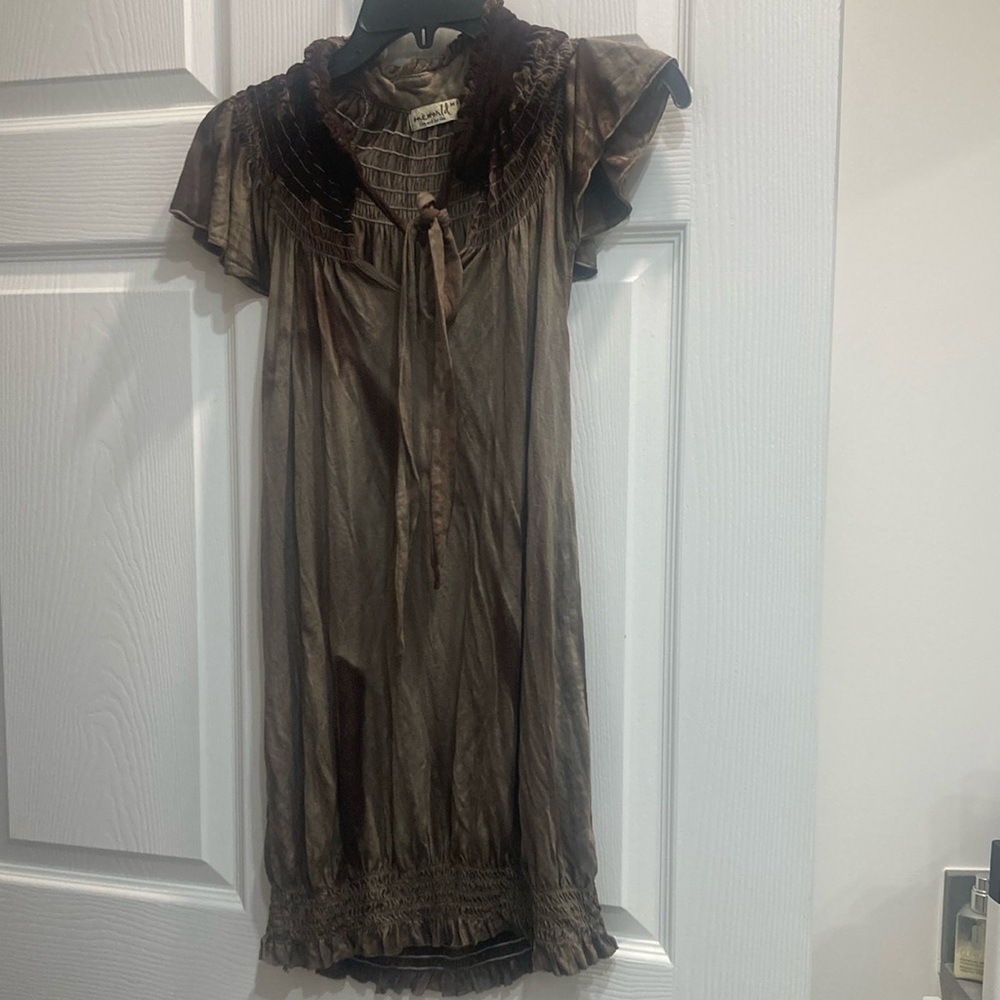 Grey&black top tie dye One world brand M